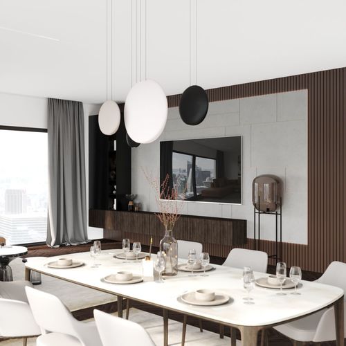 Spokojne, komfortowe wnętrza apartamentu urządzonego w minimalistycznym stylu